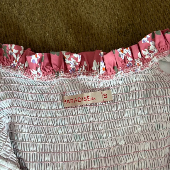 #0012 Paradise Usa Pink Floral Dress, size S - Picture 3 of 3